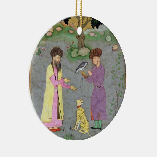 Falkner mit Begleiter- und Haustier-Gepard, von Keramikornament (Rechts)