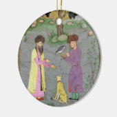 Falkner mit Begleiter- und Haustier-Gepard, von Keramikornament (Links)