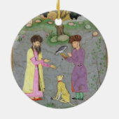 Falkner mit Begleiter- und Haustier-Gepard, von Keramikornament (Hinten)