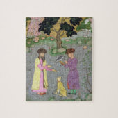 Falkner mit Begleiter- und Haustier-Gepard, von Puzzle (Vertikal)