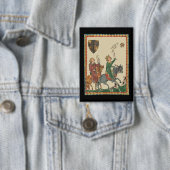 Falknerei, 14. Jahrhundert Codex Manesse Button (Insitu)