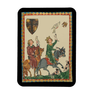 Falknerei, 14. Jahrhundert Codex Manesse Magnet