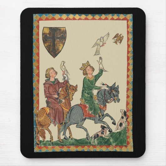 Falknerei, 14. Jahrhundert Codex Manesse Mousepad (Vorne)
