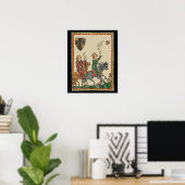 Falknerei, 14. Jahrhundert Codex Manesse Poster (Heimbüro)