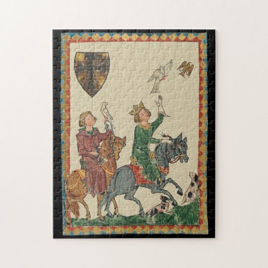 Falknerei, 14. Jahrhundert Codex Manesse Puzzle (Vertikal)