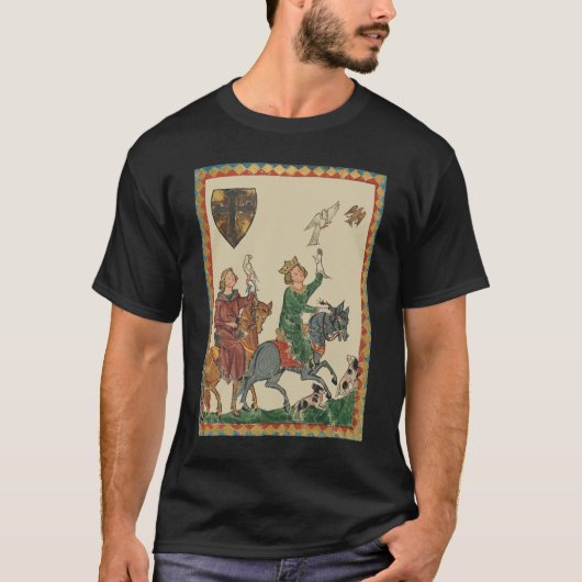 Falknerei, 14. Jahrhundert Codex Manesse T-Shirt (Vorderseite)