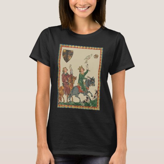 Falknerei, 14. Jahrhundert Codex Manesse T-Shirt (Vorderseite)