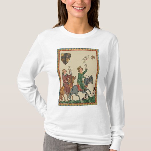 Falknerei, 14. Jahrhundert Codex Manesse T-Shirt (Vorderseite)