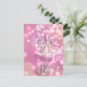 Fall 7 mal aufstehen 8 - rosa Inspiration Zitat Postkarte (Stehend Vorderseite)
