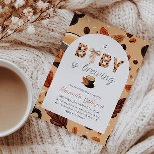 Fall A Baby ist das Brechen von Kaffee und Bow Bab Einladung