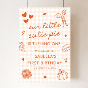 Fall A Little Cutie Pie 1. Geburtstag Willkommenss Poster