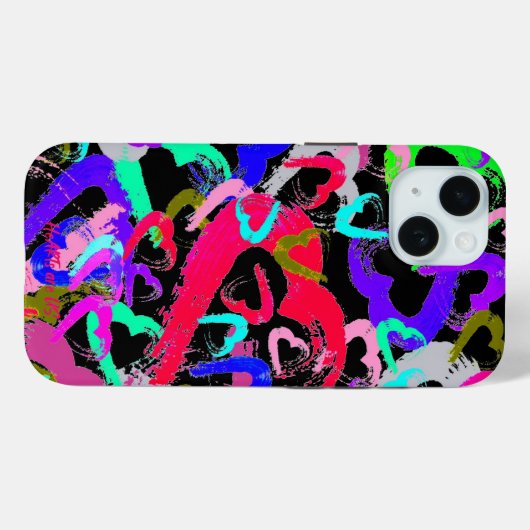 Fall abstrakt Hearts iPhone 15 Case-Mate iPhone Hülle (Rückseite (Horizontal))