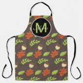 Fall Acorn und Blätter Handgezeichnetes Muster Mon Schürze (Vorderseite)