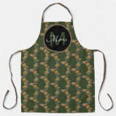 Fall Acorn und Blätter Ländermuster Monogramm Schürze (Vorderseite)