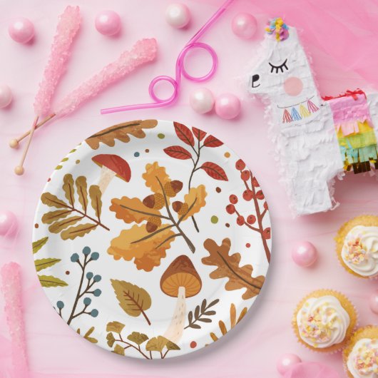 Fall Acorn und Pilz-Papierplatte Pappteller (Party)