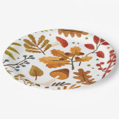 Fall Acorn und Pilz-Papierplatte Pappteller (Schrägansicht)