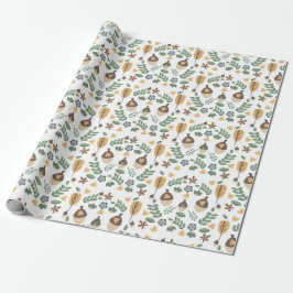 Fall Acorns Blumengrün Umschlagpapier Geschenkpapier