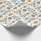 Fall Acorns Blumengrün Umschlagpapier Geschenkpapier (Ecke)