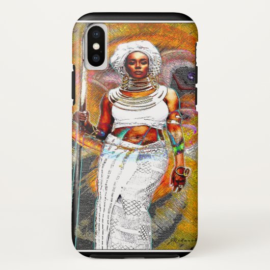 Fall Afrikanische Frau Kriegerin Case-Mate iPhone Case-Mate iPhone Hülle (Rückseite)