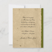 Fall-Ahorn-Blatt auf Imitat-Büttenpapier-Einladung Einladung (Rückseite)