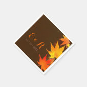 Fall Ahorn Blätter Schokolade Braun Hochzeit Serviette (Ecke)