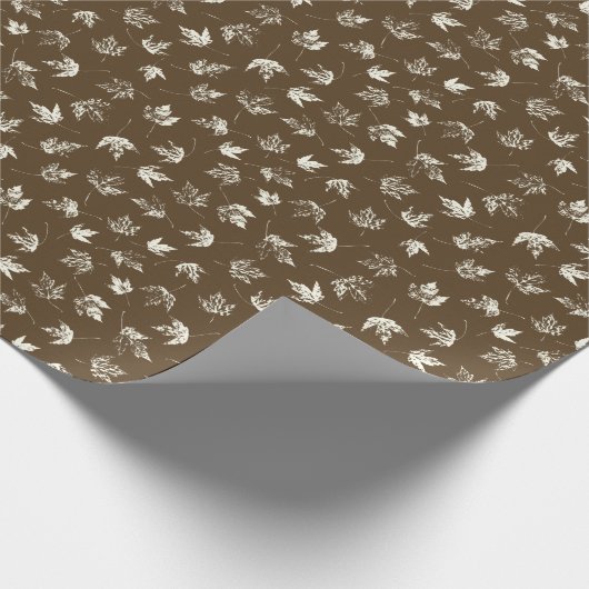 Fall Ahorn Verlasse auf braun - nahtlos. Geschenkpapier (Ecke)