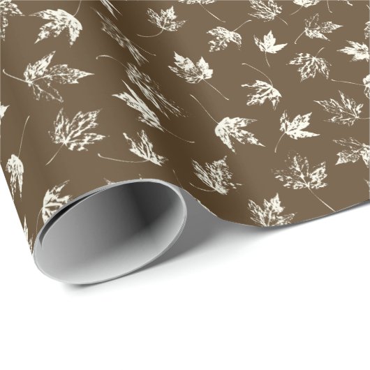 Fall Ahorn Verlasse auf braun - nahtlos. Geschenkpapier (Rolleneckpunkt)