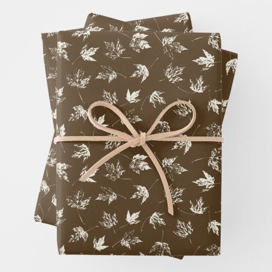 Fall Ahorn Verlasse auf braun - nahtlos. Geschenkpapier Set (Beispiel)