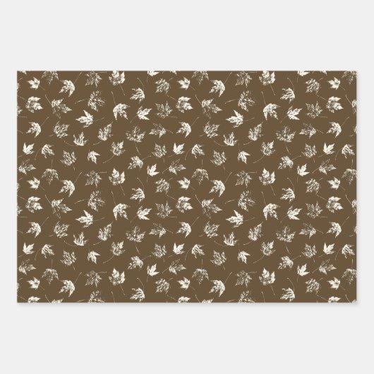 Fall Ahorn Verlasse auf braun - nahtlos. Geschenkpapier Set (Vorderseite)