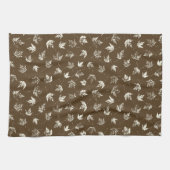 Fall Ahorn Verlasse auf braun - nahtlos. Geschirrtuch (Horizontal)