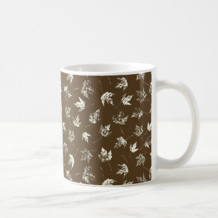 Fall Ahorn Verlasse auf braun - nahtlos. Kaffeetasse