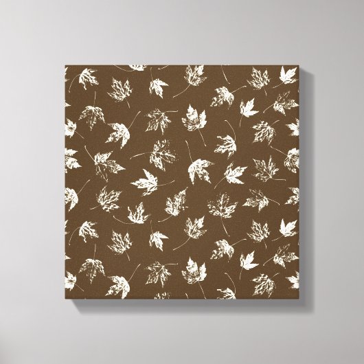 Fall Ahorn Verlasse auf braun - nahtlos. Leinwanddruck (Vorderseite)