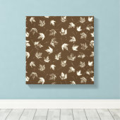 Fall Ahorn Verlasse auf braun - nahtlos. Leinwanddruck (Insitu (Holzboden))