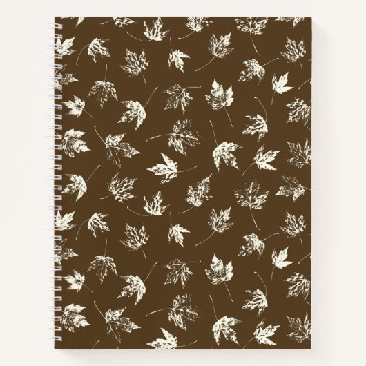 Fall Ahorn Verlasse auf braun - nahtlos. Notizblock (Vorderseite)