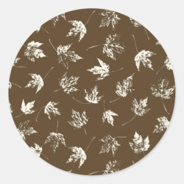 Fall Ahorn Verlasse auf braun - nahtlos. Runder Aufkleber