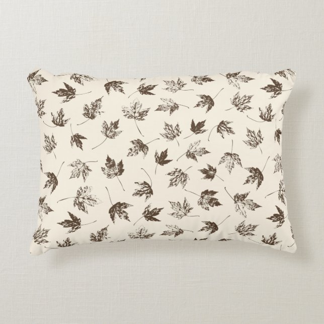 Fall Ahorn Verlasse auf Creme - nahtloses Muster. Dekokissen (Vorderseite)