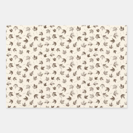 Fall Ahorn Verlasse auf Creme - nahtloses Muster. Geschenkpapier Set (Vorderseite 3)