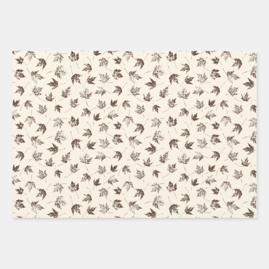 Fall Ahorn Verlasse auf Creme - nahtloses Muster. Geschenkpapier Set (Vorderseite 2)