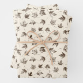 Fall Ahorn Verlasse auf Creme - nahtloses Muster. Geschenkpapier Set (Beispiel)