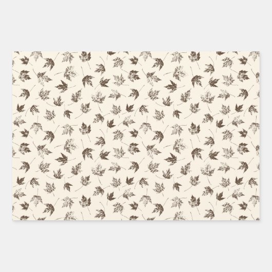 Fall Ahorn Verlasse auf Creme - nahtloses Muster. Geschenkpapier Set (Vorderseite)