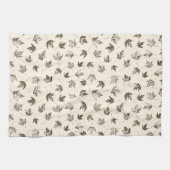 Fall Ahorn Verlasse auf Creme - nahtloses Muster. Geschirrtuch (Horizontal)