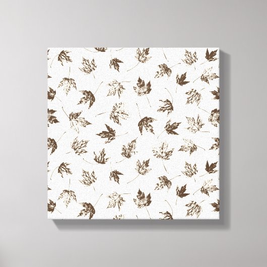 Fall Ahorn Verlasse auf Creme - nahtloses Muster. Leinwanddruck (Vorderseite)