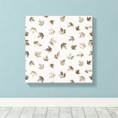 Fall Ahorn Verlasse auf Creme - nahtloses Muster. Leinwanddruck (Insitu (Holzboden))