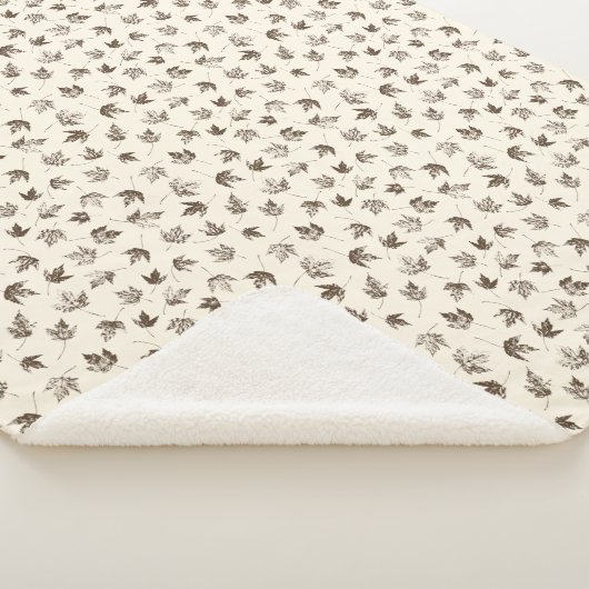 Fall Ahorn Verlasse auf Creme - nahtloses Muster. Sherpadecke (3/4)