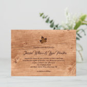 Fall-Ahornblatt-Hochzeits-Einladung auf Eiche Einladung (Stehend Vorderseite)