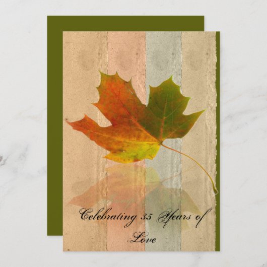 Fall Ahornleaf Imitate Handmade Paper Jubiläum Einladung (Vorne/Hinten)