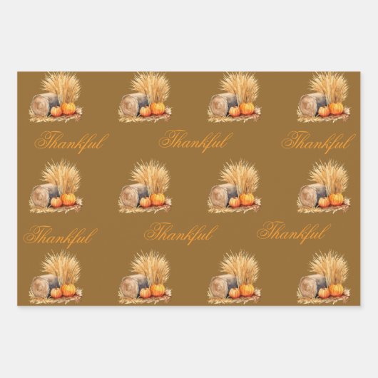 Fall All Occasions, Autumn Sunflower, Fall Pumpkin Geschenkpapier Set (Vorderseite 3)
