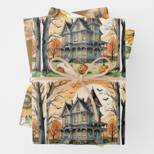 Fall All Occasions, Autumn Sunflower, Fall Pumpkin Geschenkpapier Set (Beispiel)