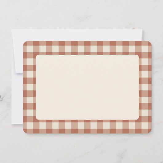 Fall Amaro auf Panna Cotta Gingham - kariertes Mus Dankeskarte (Vorderseite)