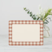 Fall Amaro auf Panna Cotta Gingham - kariertes Mus Dankeskarte (Stehend Vorderseite)